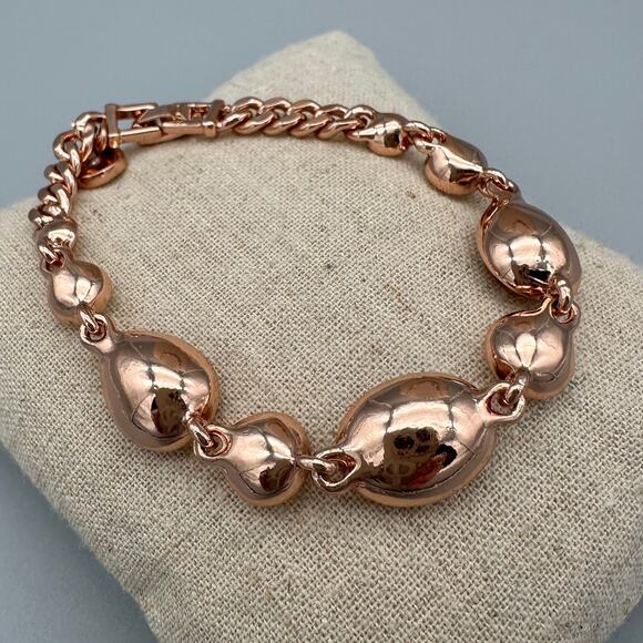 Givenchy Rose Gold Crystal Necklace Bracelet Set Champagne Clear Quiet Luxury - Picture 6 of 9